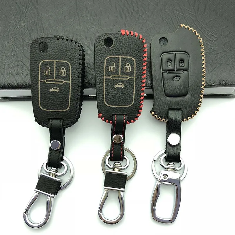 

gzyoumei Leather Flip Key Cover For Chevrolet Cruze Aveo for Buick VAUXHALL OPEL Insignia Astra J Zafira C Remote Car 3BTN Case