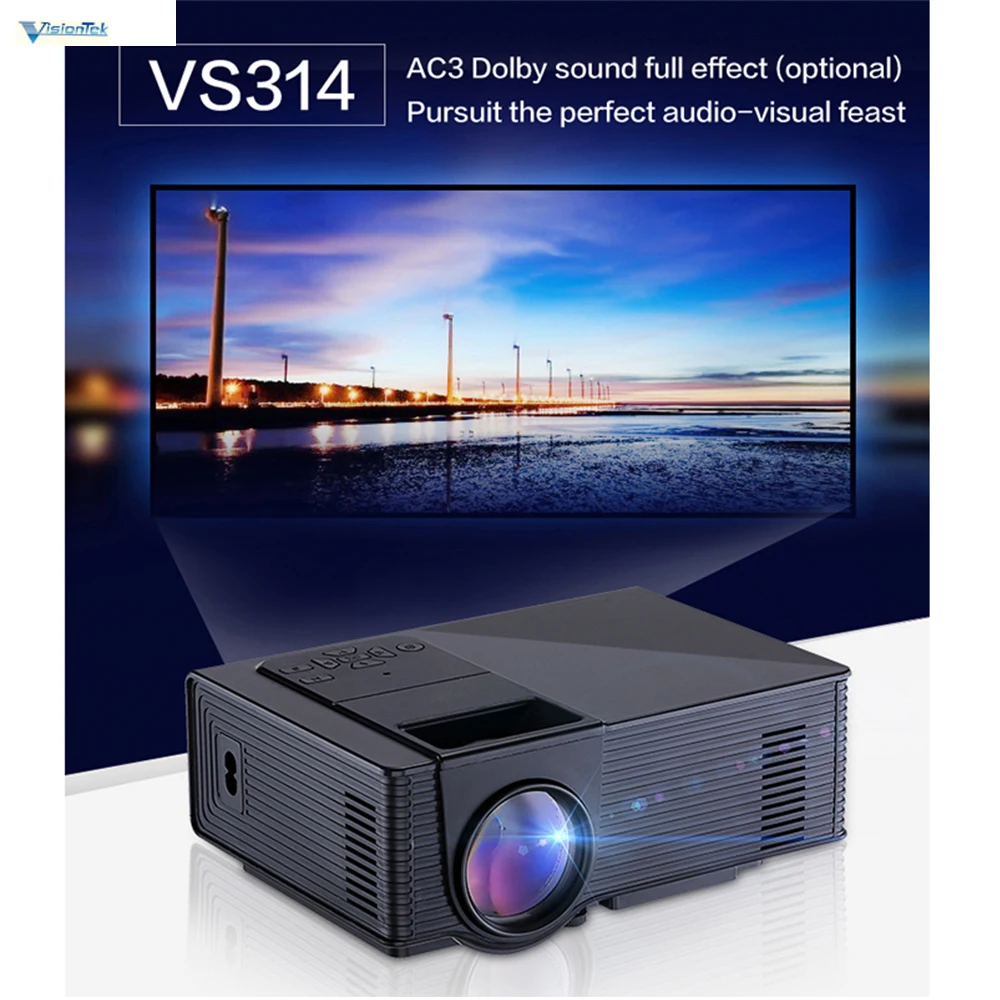Aliexpress Led Tv VisionTek VS314 LED Mini Projector Full HD 800 x 480 Pixels 0.9 6M Home