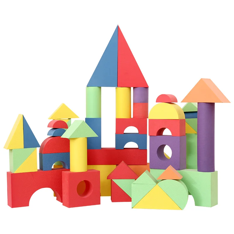 

EVA environmental large foam sponge soft building blocks, big puzzle toys kindergarten50pcs in one pack