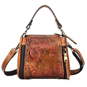 

FGGS-Baoersen Natural Skin Luxury Ladies Cross Body Tote Purse Handbag Women Messenger Shoulder Top Handle Leather Bags