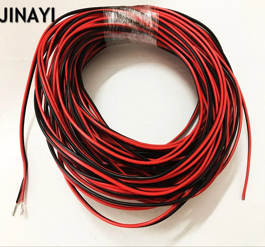 Красные, черные 2 Pin 18AWG 18 Awg электронный провод удлинитель соединительный кабель с разъемом кабеля 10 м/20 м возможностью погружения на глубину до 30 м 50 м
