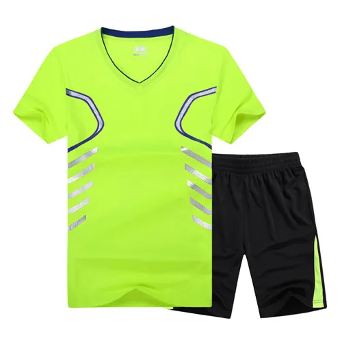 Мужской повседневный костюм из двух предметов, летний комплект, футболка с короткими рукавами и мужские шорты в уличном стиле, спортивный костюм, мужские шорты, спортивный костюм - Цвет: 257 green