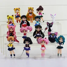 4 unids/lote 16 estilos marinero Luna cifras marinera Tsukino Marte Júpiter Saturno mercurio Venus Anime modelos de muñecas en PVC