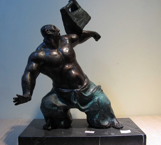 

wholesale factory Western Art Deco Bronze Figurine Crafts Man Marble Base Statue Figure Sculpture