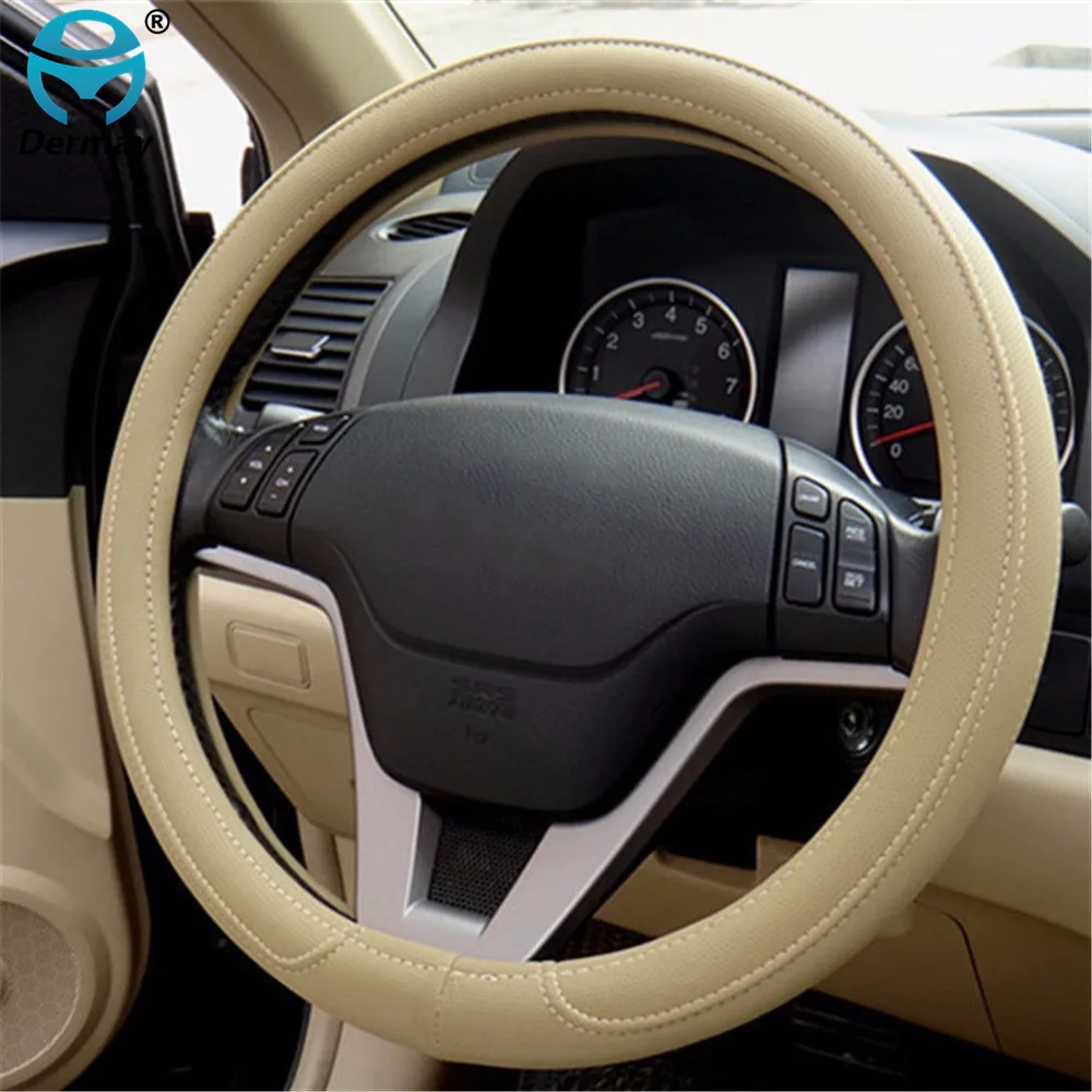 Free shipping 1pcs Black Gray Beige PU Micro fiber Car Steering Wheel Cover 0907 for KIA, HYUNDAI, TOYOTA, HONDA, RIO; LADA Free shipping 1pcs Black Gray Beige PU Micro fiber Car Steering Wheel Cover 0907 for KIA, HYUNDAI, TOYOTA, HONDA, RIO; LADA