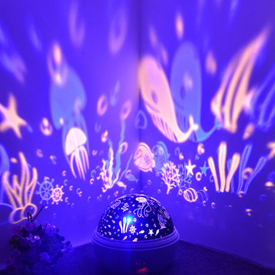 JUSOCCO Night Light Projector Spin Starry Sky Star Master Rotating Children Kids Baby Sleep Romantic Led