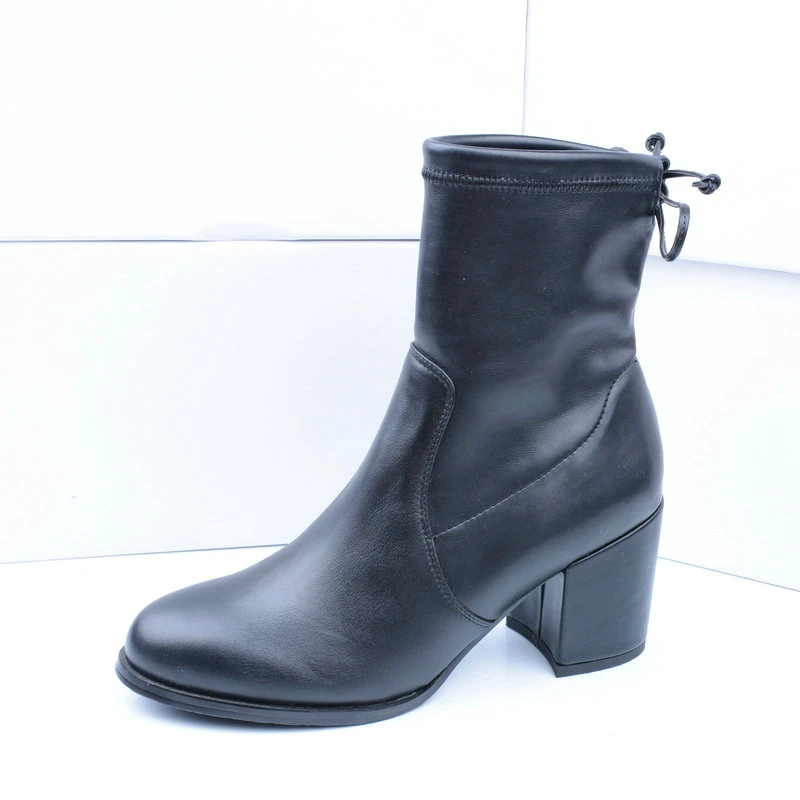 Botines Mujer Botas Casual Talón Invierno Zapatos Ummewalo Elásticas Genuino Cuero Alto Mujeres Del Qualiy Otoño Udq6BOw