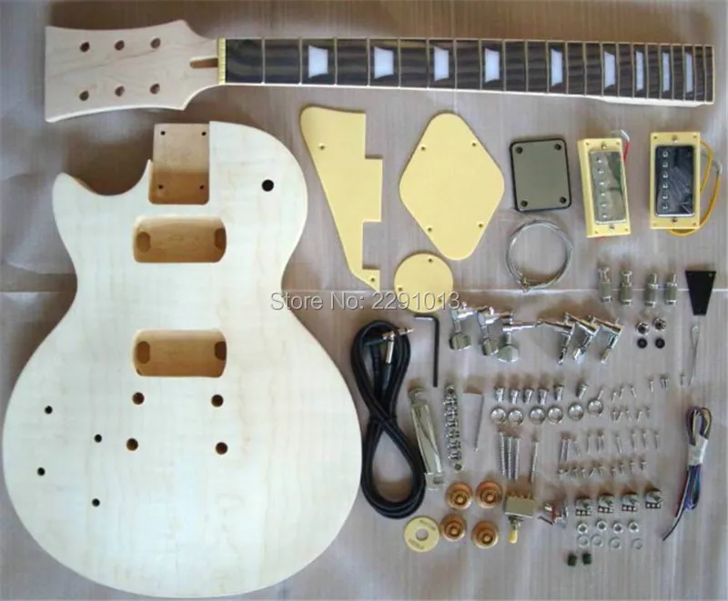 DIY LP flying V bass guitar Guitars Unfinished Electric Guitar Kits Free shippingin Guitar from