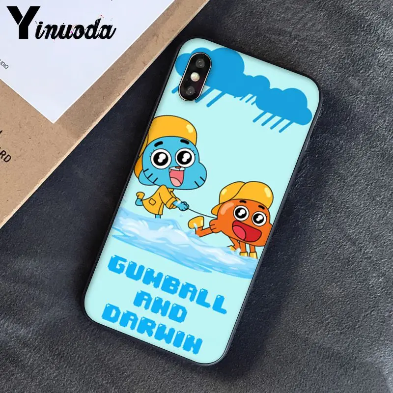 Yinuoda удивительный мир Gumball gumball новое поступление черный чехол для телефона iPhone 8 7 6 6S 6Plus 5 5S SE XR X XS MAX Coque