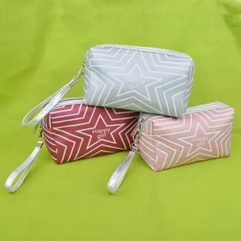 

Women Letter Star Print Wristlet Makeup Bag Zipper Travel Storage Pouch Clutch Cosmetic Bag