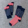 Calcetines de algodón rayado para hombre, calcetín de hoja de arce, con bandera estadounidense ► Foto 1/6