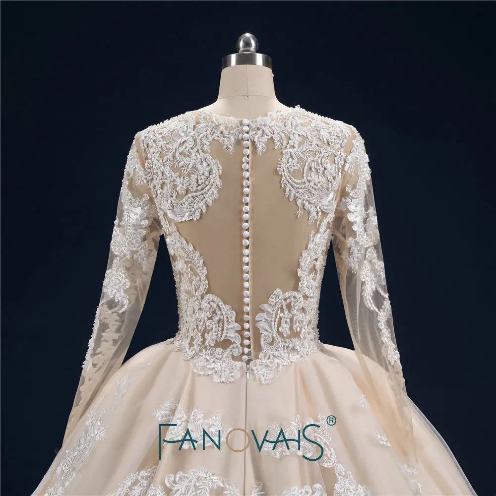 Винтажное кружевное свадебное платье es с длинным рукавом Вечерние, свадебные платья платье длинный шлейф Vestido De Novia 2019