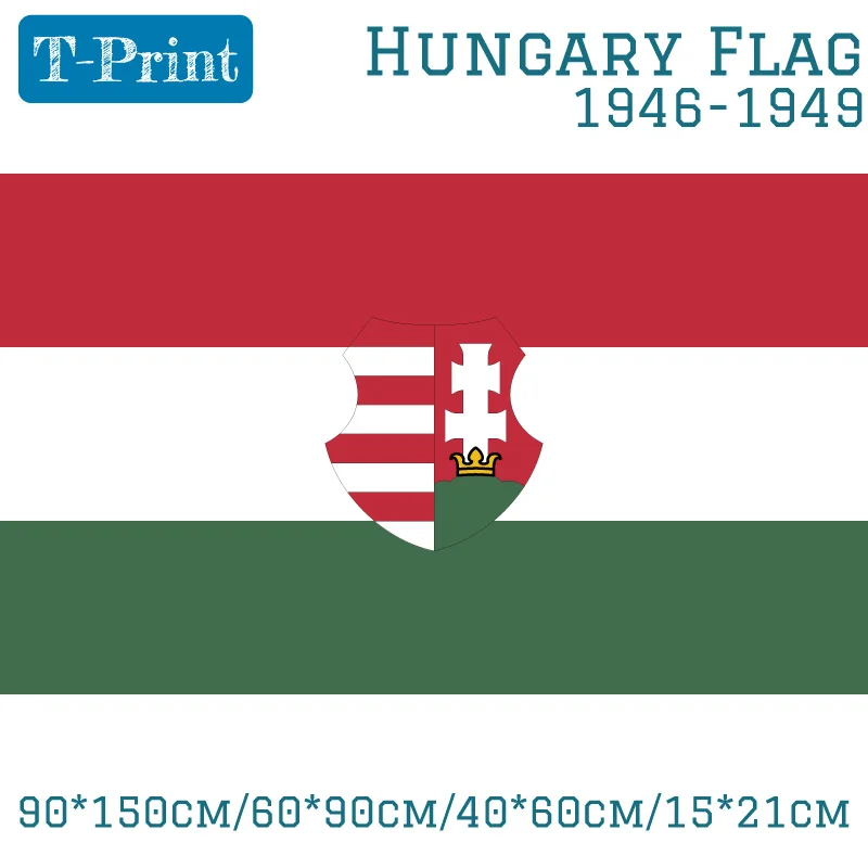 Венгерский флаг 1946-1949 1956-1957 с гербом 3 фута X 5 футов баннер из полиэстера летающий