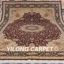 Yilong 12’x18′ Promotion Price! 2017 New Natural Silk Best Handmade Rug Red Persian Carpet (LH147A12x18)