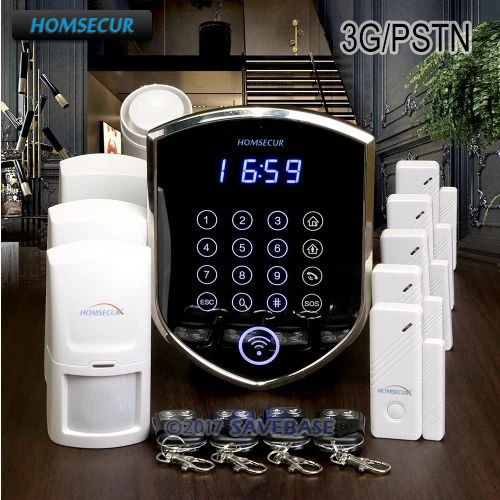 

HOMSECUR Wireless 3G/Phone Line Burglar Intruder Alarm System +PIR+5*Door Sensor