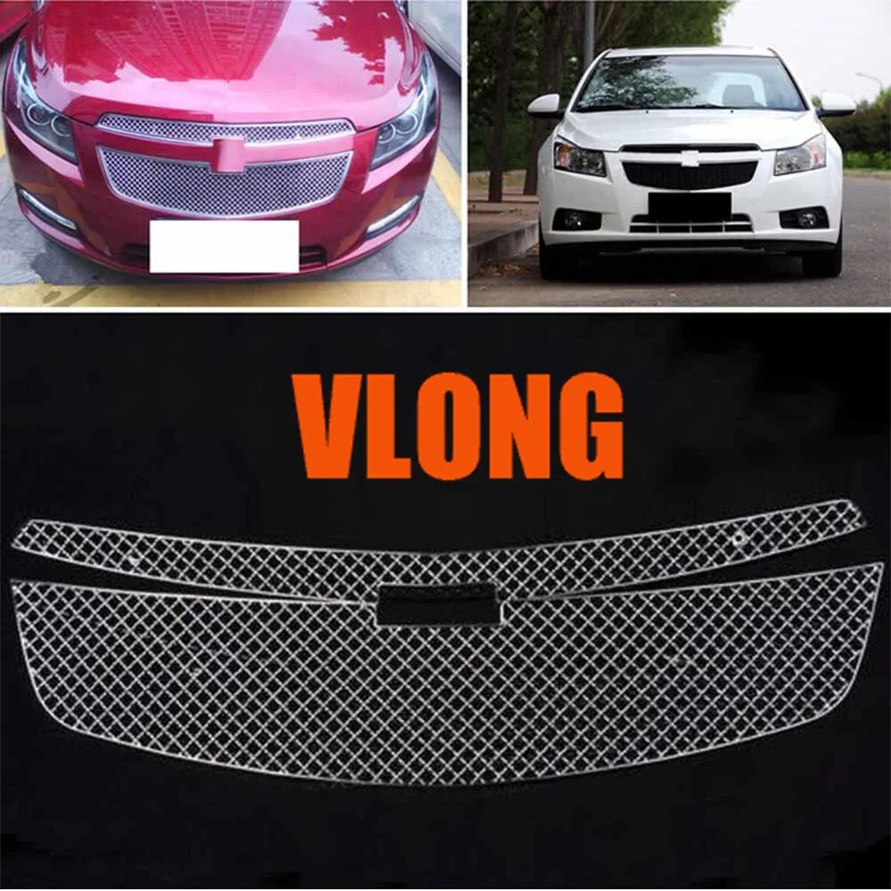 

Widening edge 2pcs stainless steel Honeycomb style car front bumper Grill covers 2009-2014 for Chevrolet old claissc CRUZE