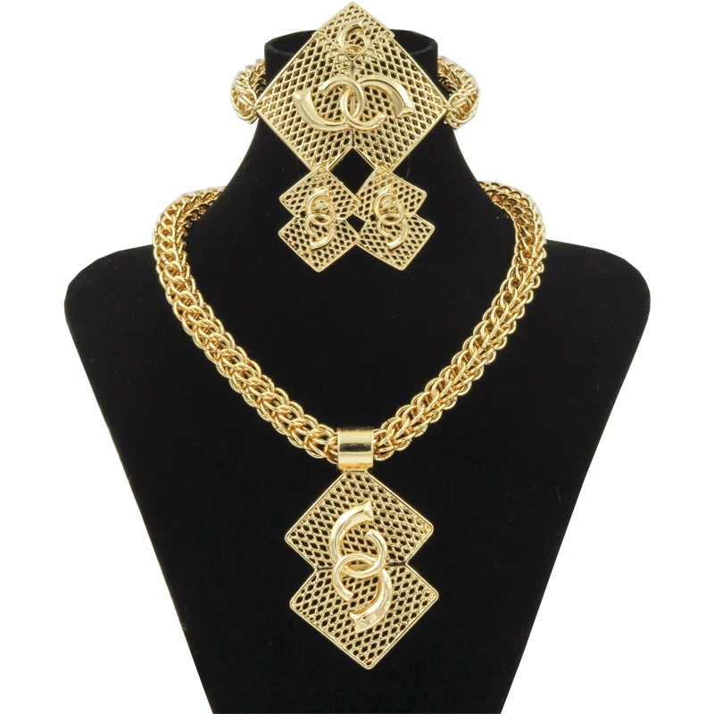 Wholesale Luxury Nigerian Women Wedding Jewelry Sets Big Chunky