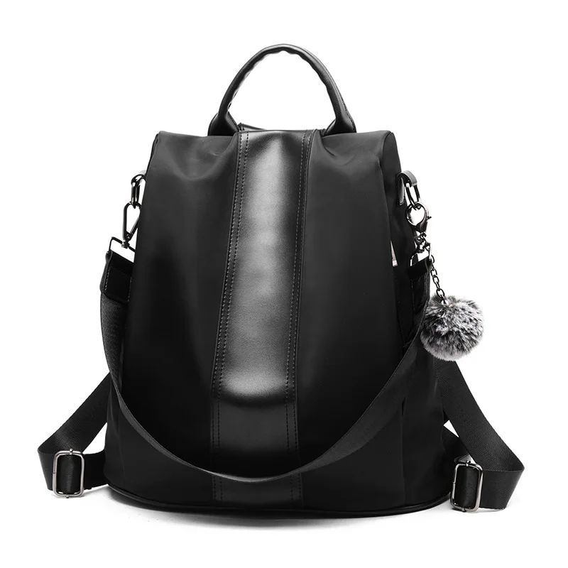 Women Backpack Purse Waterproof Nylon Anti-theft PU Rucksack Lightweight School Shoulder Bag Black Women Backpack Purse Waterproof Nylon Anti-theft PU Rucksack Lightweight School Shoulder Bag Black