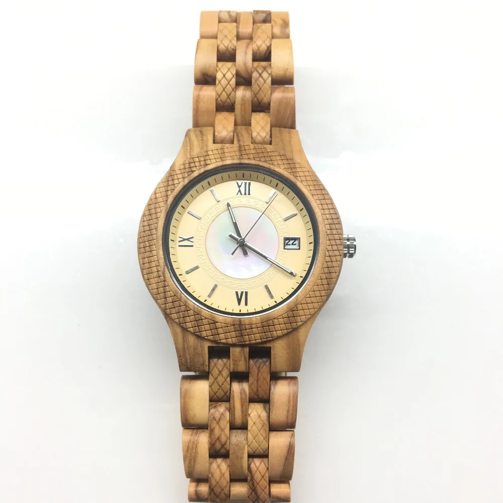 Hot prodej Pánské šaty hodinky dřevěné hodinky Japonsko 2035 Quartz pohyb přírodní dřevo hodinky nový design doprava zdarma Velkoobchod