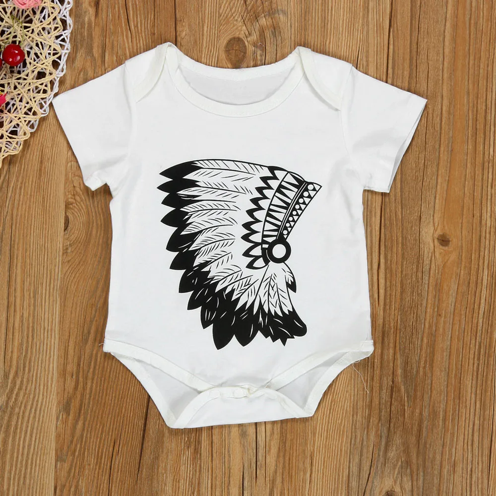 

LONSANT Romper Newborn Baby Boys Girls Short Sleeve Print Romper Jumpsuit Clothes Outfits Dropshipping Wholesale