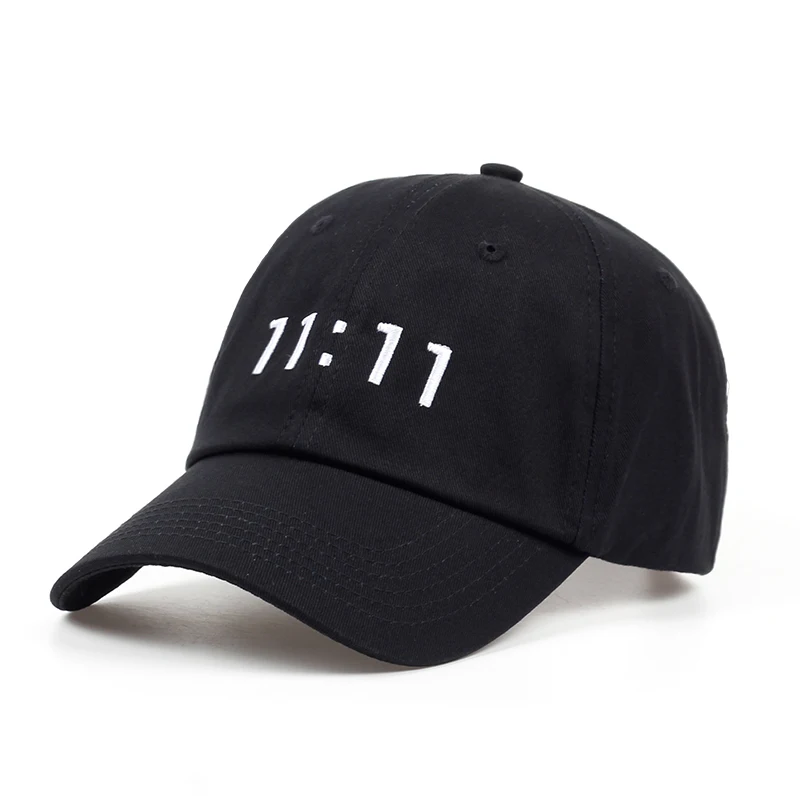 Мода вышивка 11:11 личности Мужская Бейсболка Регулируемая Хлопок snapback шляпа случайный Шапки Спорт на открытом воздухе шляпы