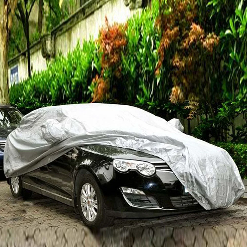 Kkmoon Full Car Cover Indoor Outdoor Sunscreen Heat Protection Dustproof Anti-UV Scratch Resistant Sedan Universal Suit M