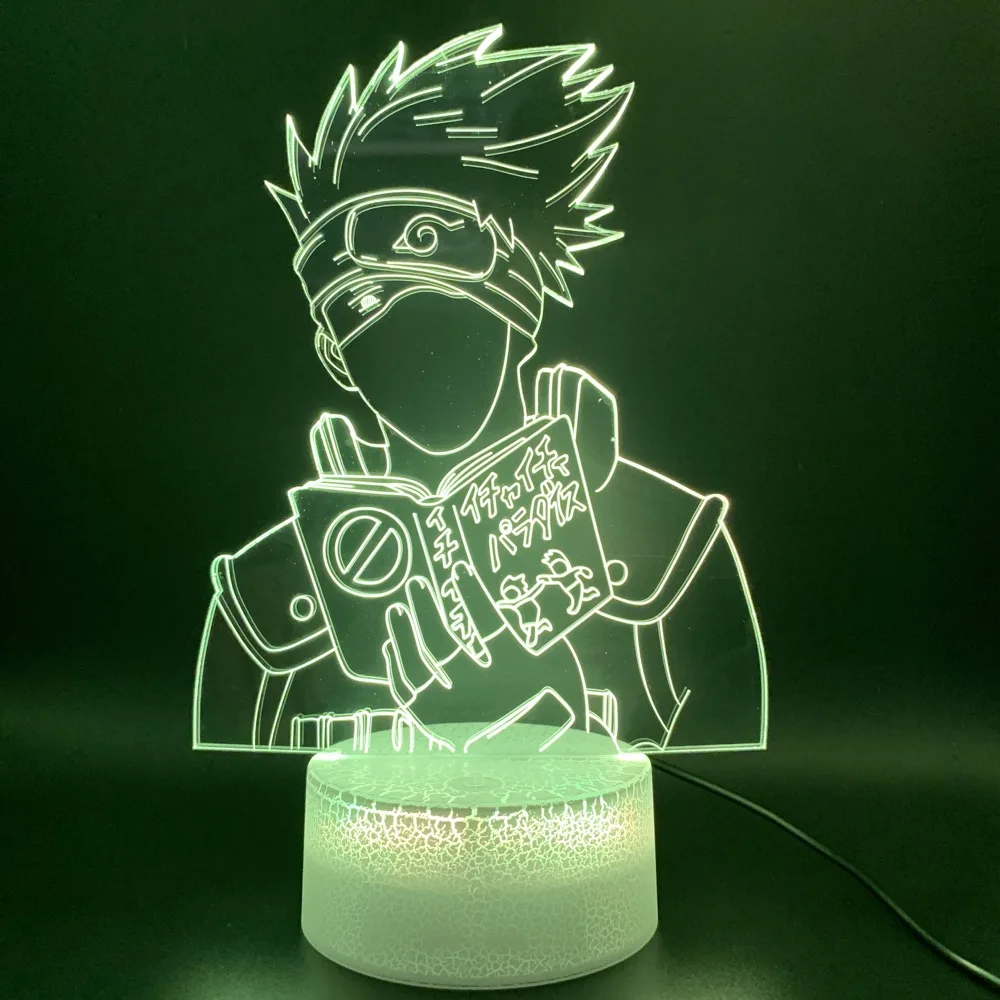 Novelty Lights Anime Naruto Kakashi Hatake Figure Kids Bedroom Decor Table Lamp Gift for Child 3D Illusion Led Night Light Lamp