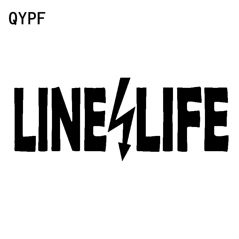 

QYPF 17.8cm*6.9cm Translucent Electric LINE LIFE Regular Letter Adaptation Block Design Vinyl Car Sticker Decal C18-0980