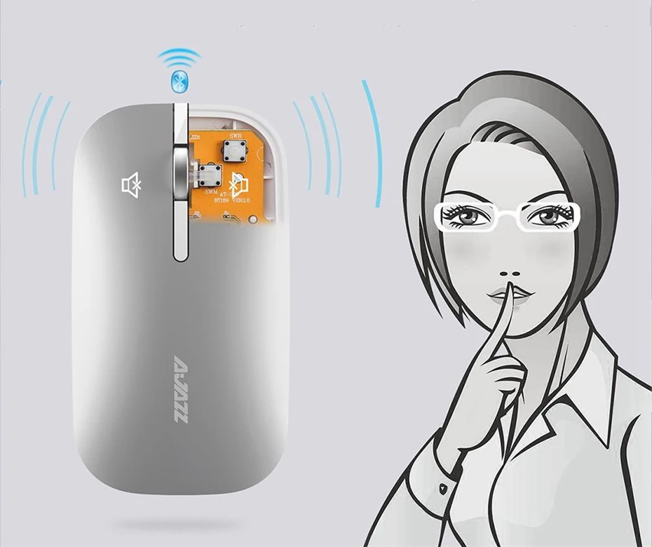 Ajazz I25T mouse bluetooth  2.4G dual mode gaming wireless mouse silent mute thin energy-saving computer mouse gamer mause (4)