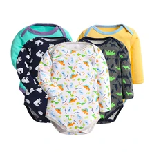 5 pçs/lote Bodysuits Do Bebê Recém-nascido Macacões de Manga Longa de Algodão Do Bebê Das Meninas Dos Meninos Roupa Do Corpo Infantil Macacões Para Crianças 0- 24 m