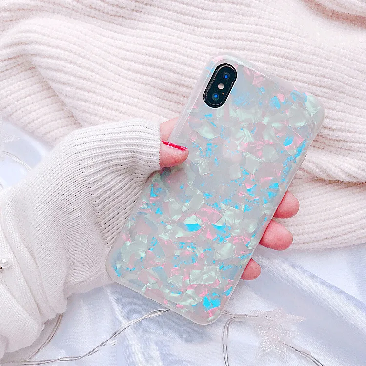 marble Phone Case For Samsung Galaxy S10 S10plus S9 S8 plus Dream Shell Pattern Cases Soft TPU Silicone for Samsung S9plus coque - Цвет: C