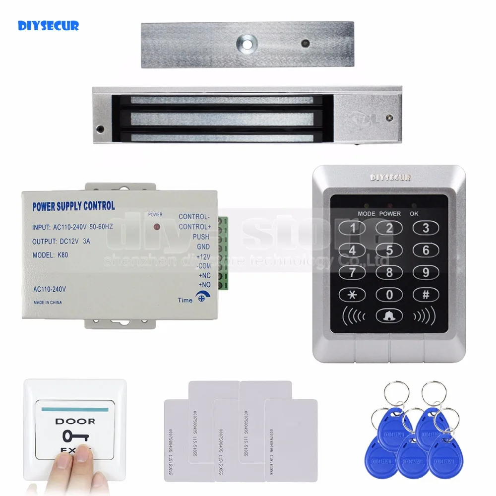 

DIYSECUR KS157 Full Complete Rfid Card Door Access Control Kit + 280KG Magnetic Lock for Home Improvement