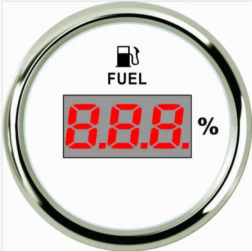 52mm White Digital fuel level gauge PEF2 WS 0 190) 0 190ohm signalin