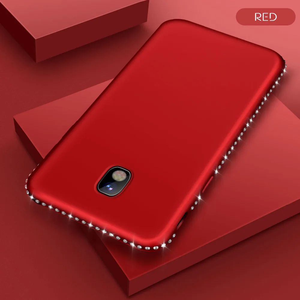 

LOVECOM Luxury Bling Diamond Case For Samsung J3 J5 J7 2017 EU Version A3 A5 A7 2017 Patent Leather Soft TPU Phone Back Cover