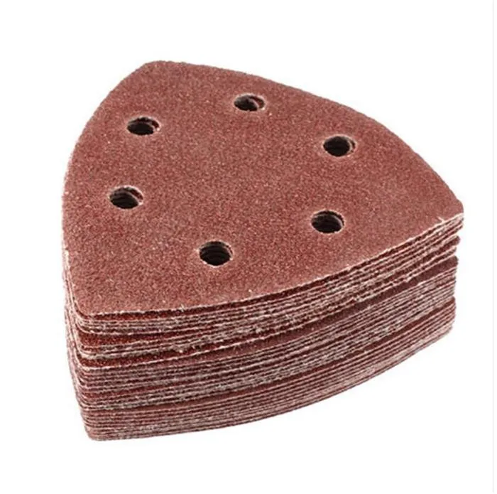 10pcs/lot Multi Function Delta Sand Paper Pads 93mm Triangle Hook Loop