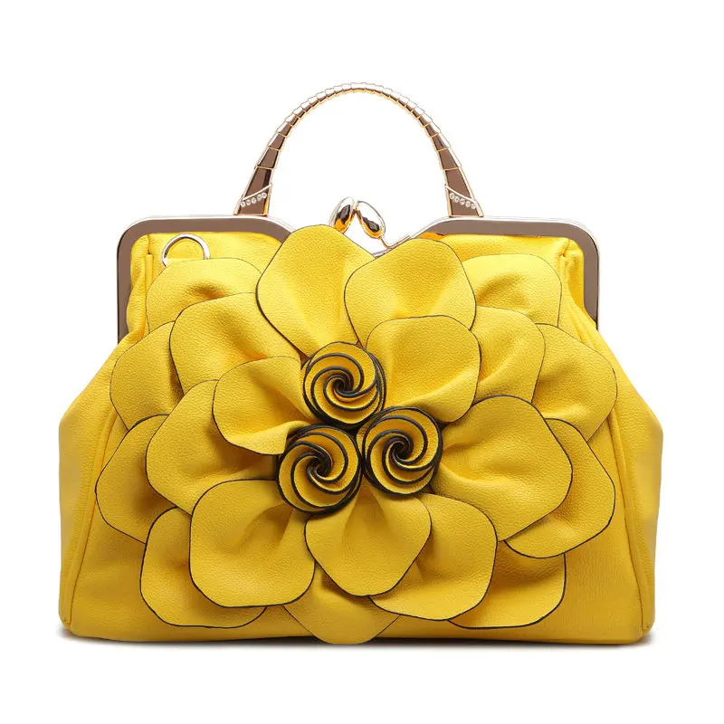 QIAOBAO женская сумка через плечо сумка-тоут цветок сумка с замком мешок основной borse di marca bolsa feminina роскошные сумки женские сумки - Цвет: Yellow
