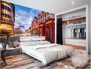 

Custom photo 3d room wallpaper Non-woven mural picture European-style mailbox street mural London vintage wallpaper for walls 3d