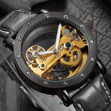 Лидирующий бренд, роскошные мужские механические часы, модные автоматические механические прозрачные часы, мужские часы со скелетом, все черные наручные часы
