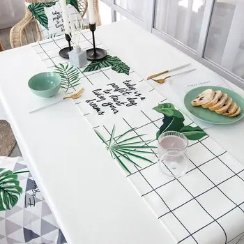 

Nordic Style Plant Deisgn Multifunction Table Runner 1pcs Home Art Thicken Table Runners Dinner Piano TV Stand Runners 8 Colors