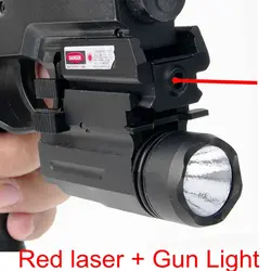 2in1 Тактический CREE светодиодный фонарик + красный с лазером для дробовика Glock 17 19 22 20 23 31 37