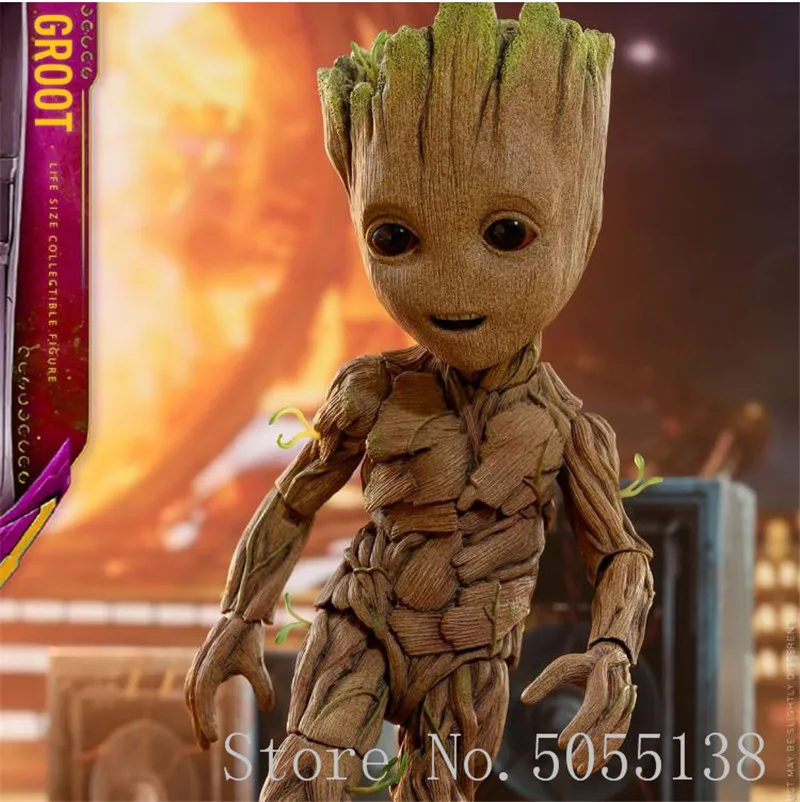 Горячие игрушки Marvel Groot Guardians of The Galaxy Мстители 1:1 милый ребенок дерево человек BJD Суставы подвижные фигурки игрушки 26 см