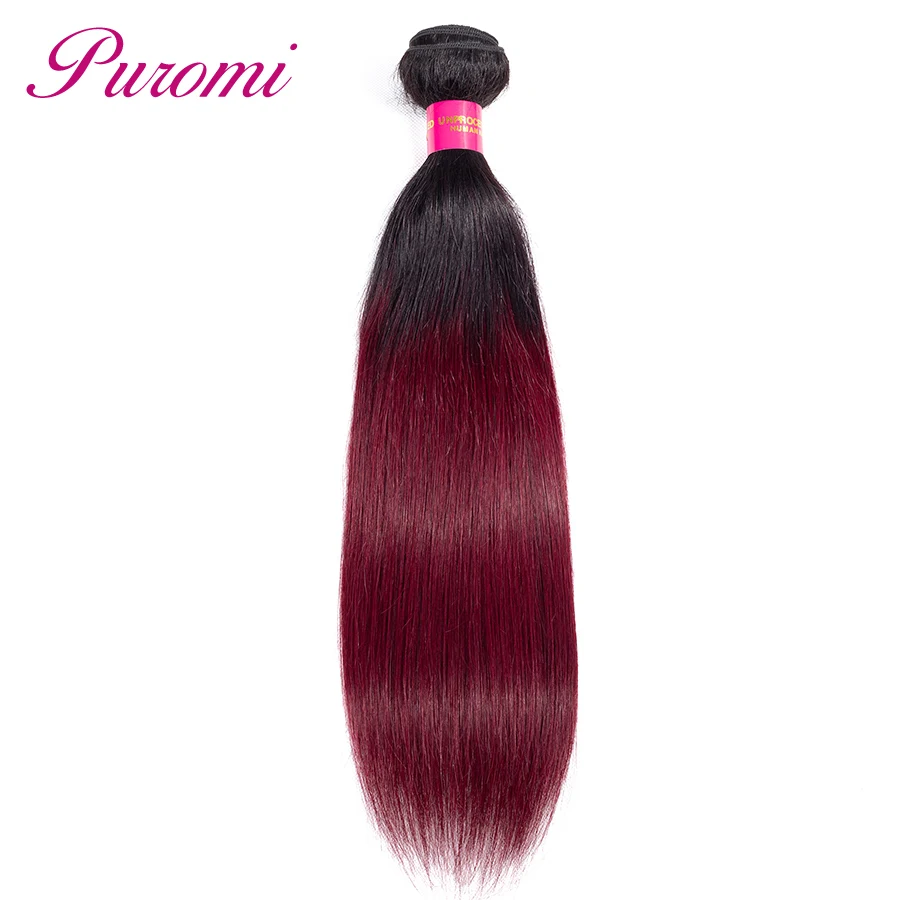Omber Peruvian Hair Weave 3 Bundle Deals 1b/27 Two- tone Remy Human Hair Straight 3 Bundles Puromi Hair Product