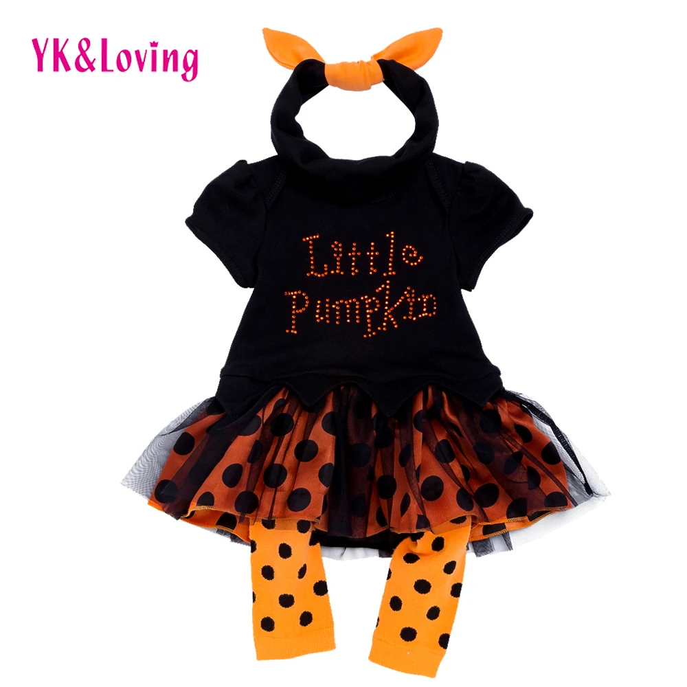 Us 1161 30 Offhalloween Bayi Gaun Set Gadis Tutu Renda Hitam Baju Monyet Baju Bayi Ruffle Gadis Gowns Partai Kecil Labu Bayi Pakaian In Dresses