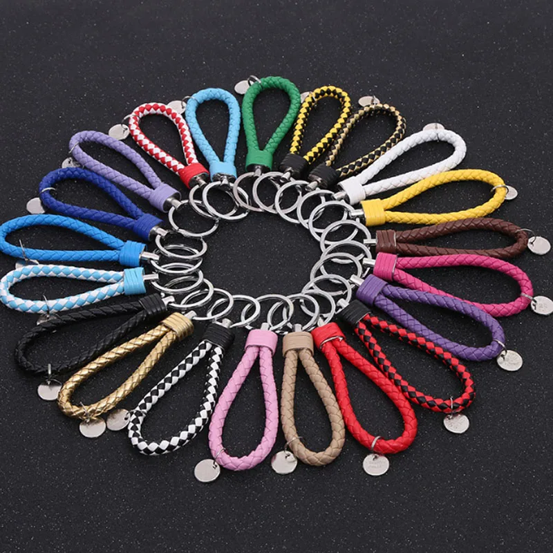 12pcs/bag Fashion Key Chain Accessories Women Key Ring Leather Design