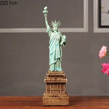 

American Style Resin Statue of Liberty Decorative Small Ornaments Home Character Statue Decoration Crafts Desktop Decoration