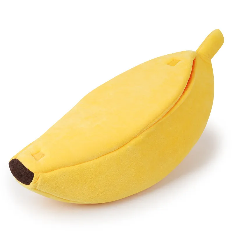 Banana Cat Dog Bed House Cozy Cute Banana Puppy Cushion Kennel Warm Portable Pet Basket Supplies Ma