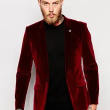 Шлица костюм жениха смокинг для жениха бархатный винный пиджак, мужские костюмы черные брюки для шафера(куртка+ брюки) B892