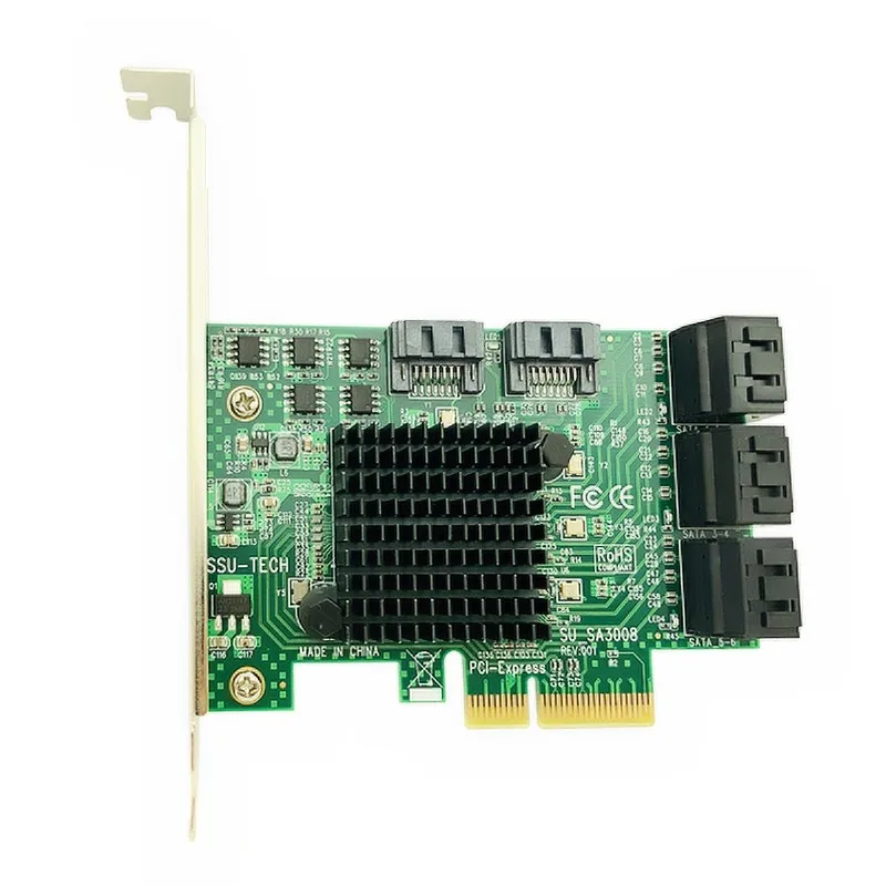 PCI E Express на SATA 3 0 III 6 ГБ контроллер карточка SSD PCIe 8 портов SATA3.0 адаптер Raiser