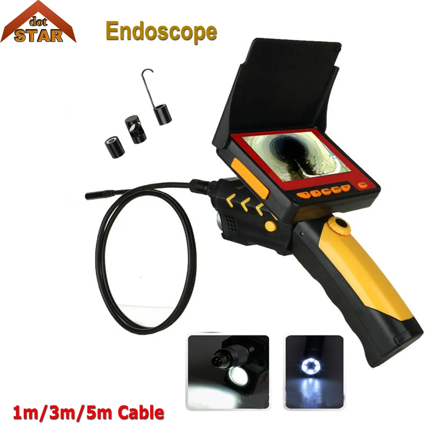 

Stardot Endoscope Handheld 1m 2m 3m 5m Flex Endoscope Camera 4.3" LCD Monitor LED Flashlight Waterproof Snake Tube Borescope