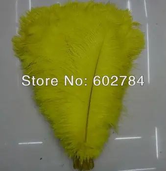 

Free Shipping 100pcs/lot Yellow ostrich drab feather ostrich plumes 16-18inch 40-45cm for wedding centerpieces